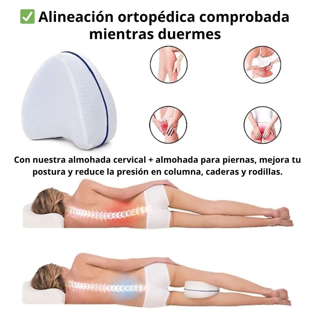 🛏️ Almohada Ortopédica Cervical TheraGel™ 💠 + Almohada para piernas 🎁