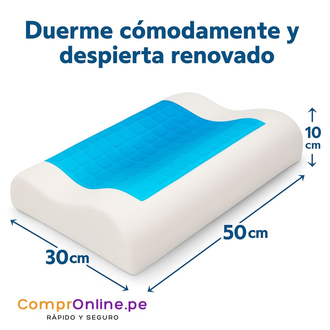 🛏️ Almohada Ortopédica Cervical TheraGel™ 💠 + Almohada para piernas 🎁